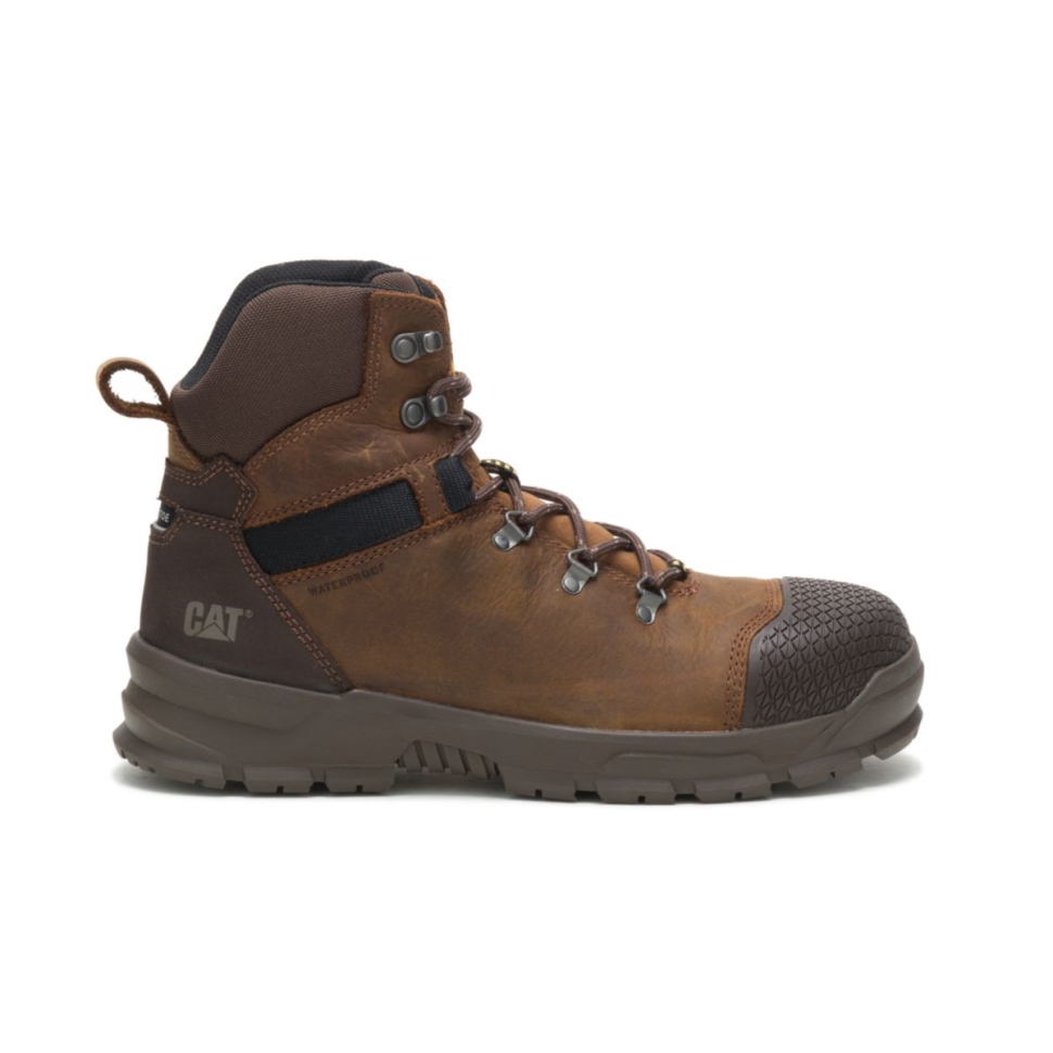 Véritable Marron Complice X Bottes De Travail Imperméables à Bout En Acier Pour Hommes Chaussures De Chat