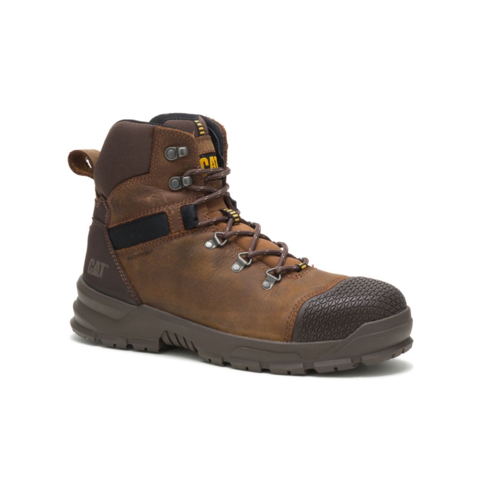 Véritable Marron Complice X Bottes De Travail Imperméables à Bout En Acier Pour Hommes Chaussures De Chat