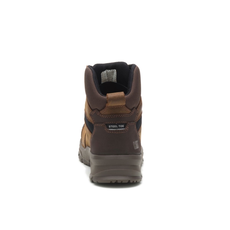 Véritable Marron Complice X Bottes De Travail Imperméables à Bout En Acier Pour Hommes Chaussures De Chat