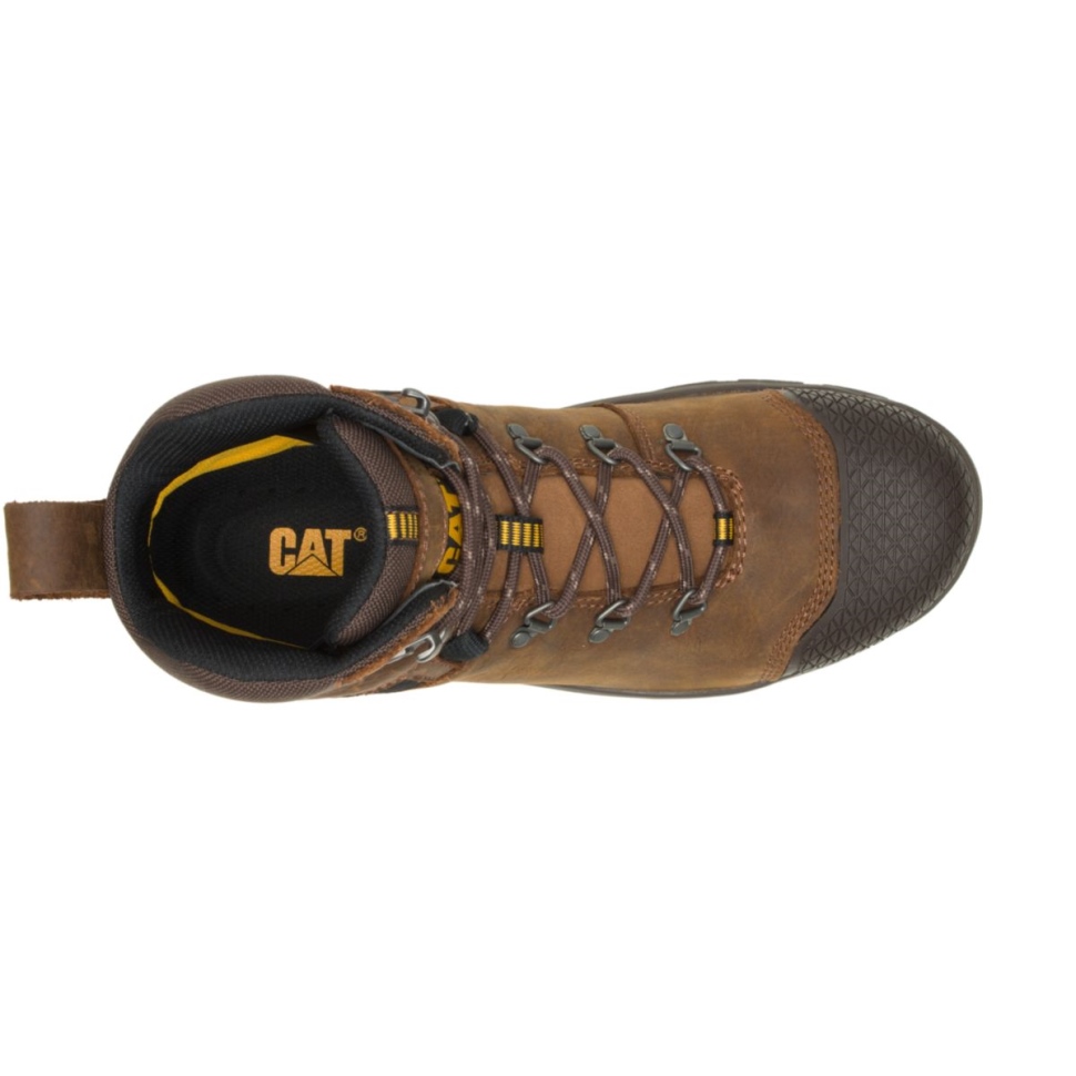 Véritable Marron Complice X Bottes De Travail Imperméables à Bout En Acier Pour Hommes Chaussures De Chat