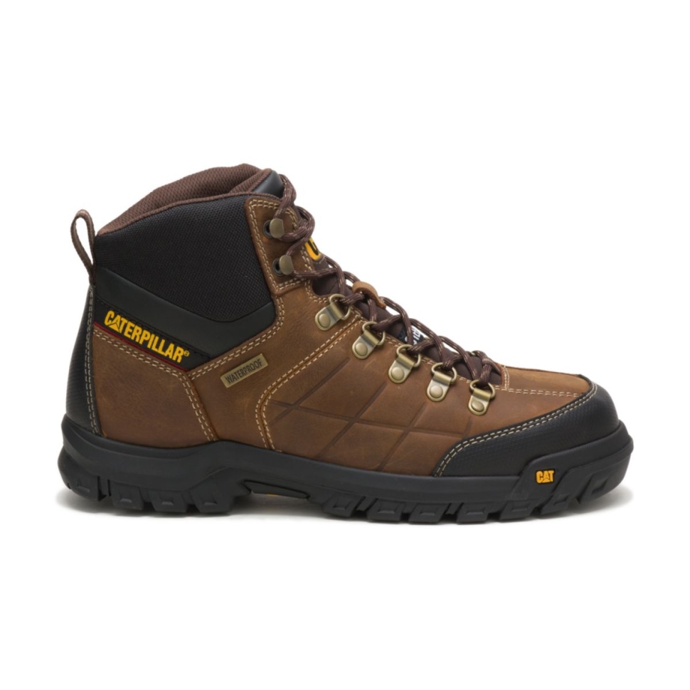 Véritable Marron Hommes Seuil Imperméable à Leau Acier Orteil Botte De Travail Chaussures De Chat