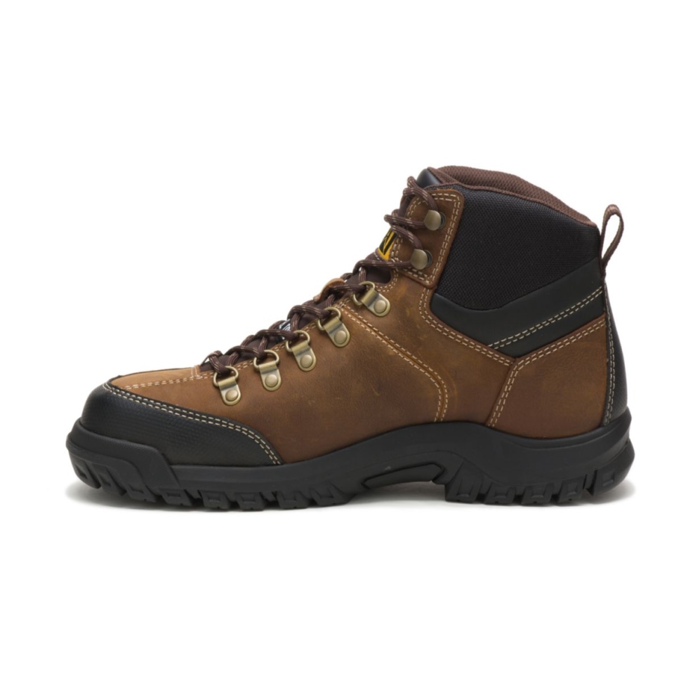 Véritable Marron Hommes Seuil Imperméable à L\eau Acier Orteil Botte De Travail Chaussures De Chat