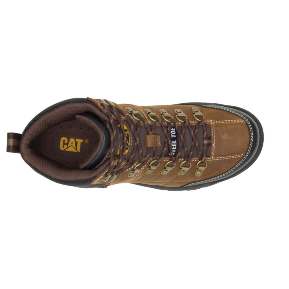Véritable Marron Hommes Seuil Imperméable à L\eau Acier Orteil Botte De Travail Chaussures De Chat